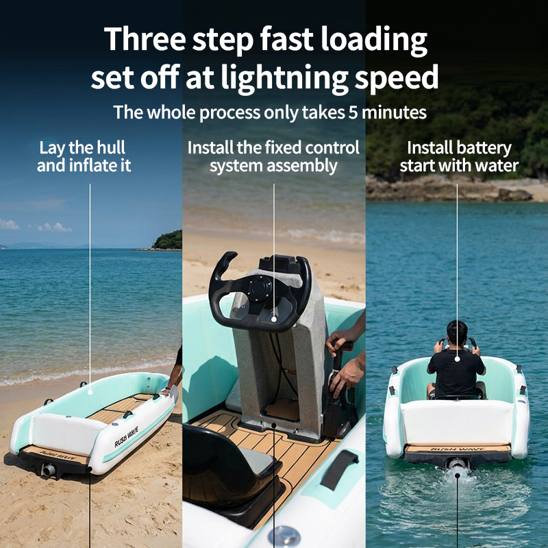 2026NEW| Electric Go Kart RUSH WAVE Boat| 16KW Mini Jet Boat | R1